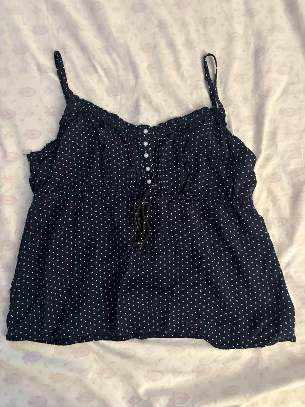 Brandy Melville Black Polka Dot Spaghetti Strap Cami